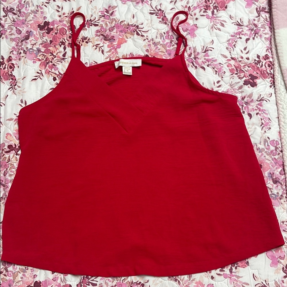 Monteau Red Sleeveless Camisole Crop Top